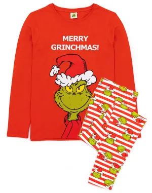 The Grinch Womens Christmas Matching Family Pyjamas - Red