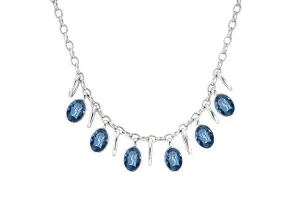 The hanging sapphire crystals collier