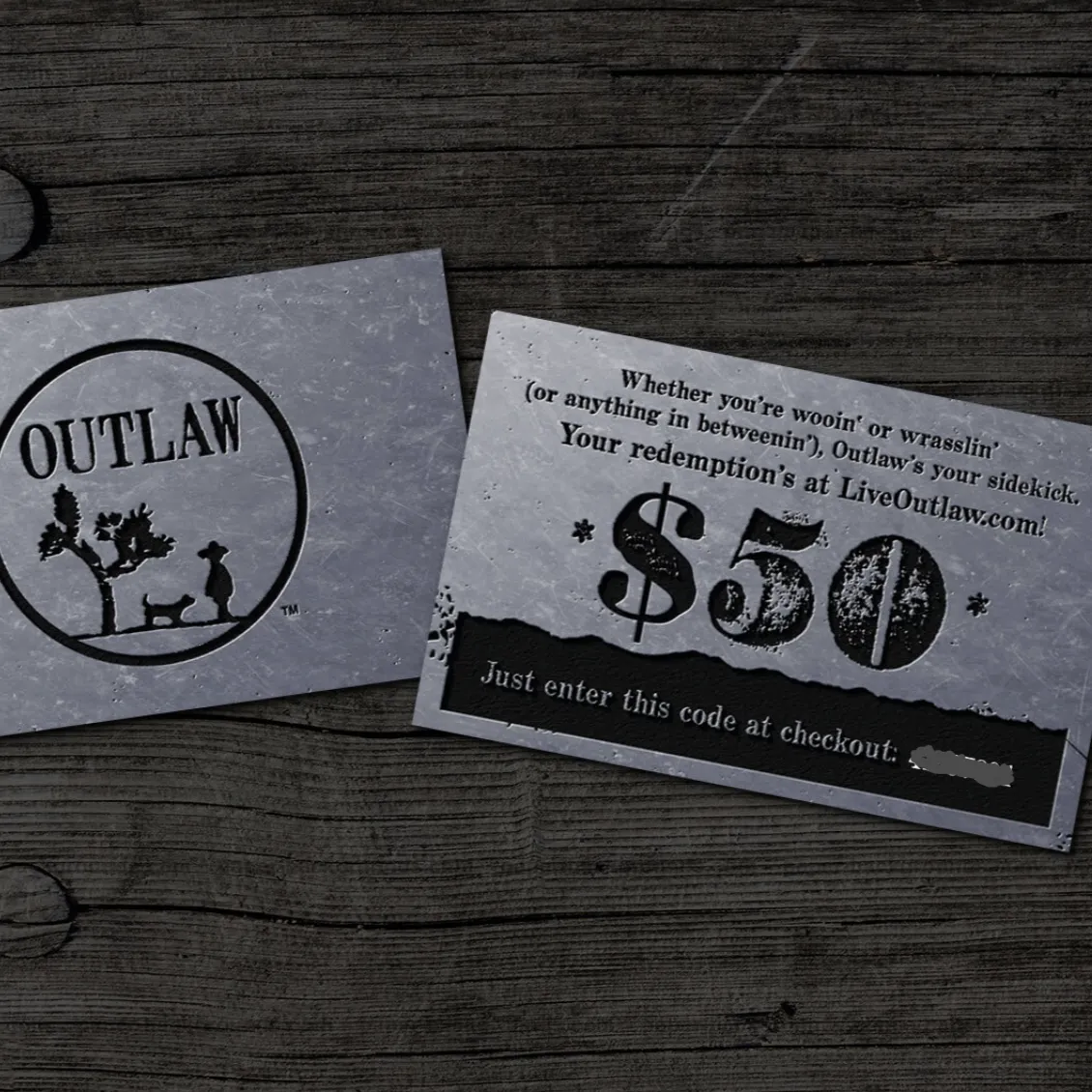 The Outlaw Gift Card & Free Cologne Sample Pack