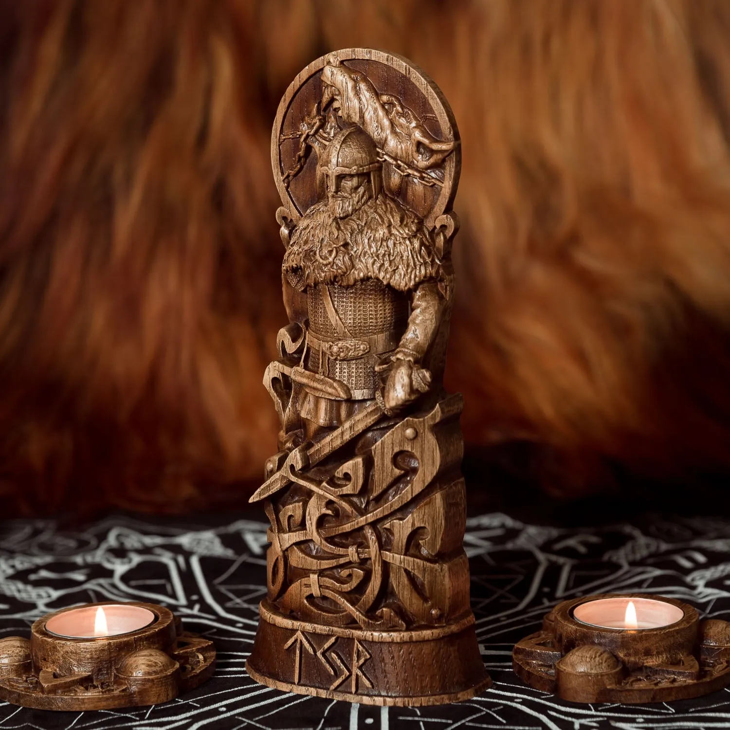 Tyr God Wood Carving / Statue