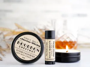 Unique & Funny Gifts for Men - Bourbon Candle and Lip Balm