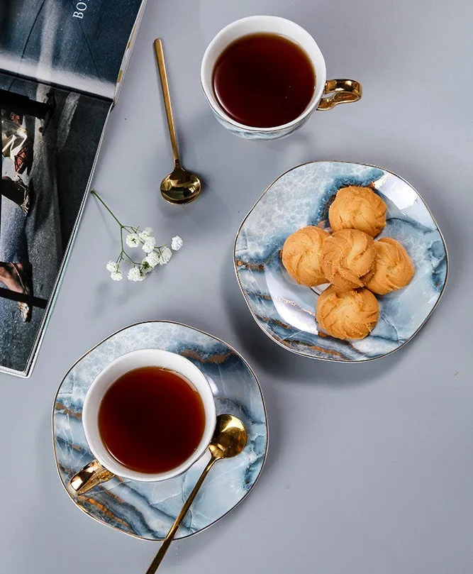 Unique Tea Cups and Saucers in Gift Box as Birthday Gift, Elegant Ceramic Coffee Cups, Beautiful British Tea Cups, Royal Bone China Porcelain Tea Cup Set