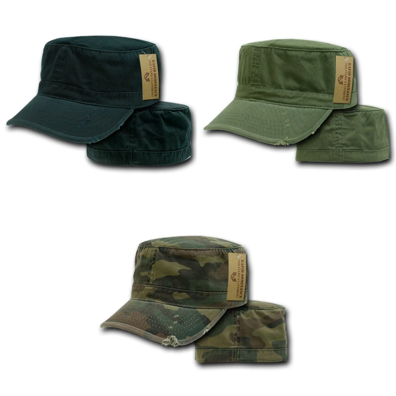 Vintage Bdu Fatigue Distressed Cadet Patrol Military Army Fitted Caps Hats