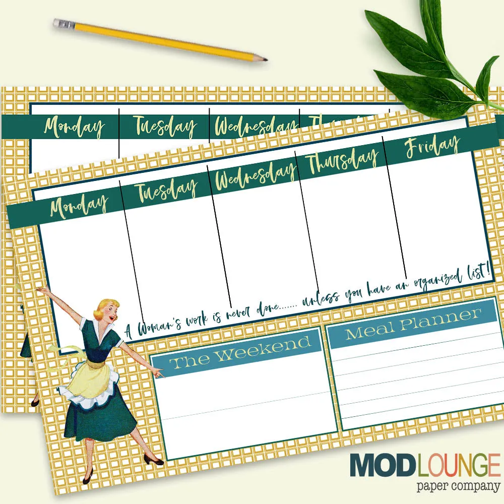 Vintage Housewife Weekly Meal Planner