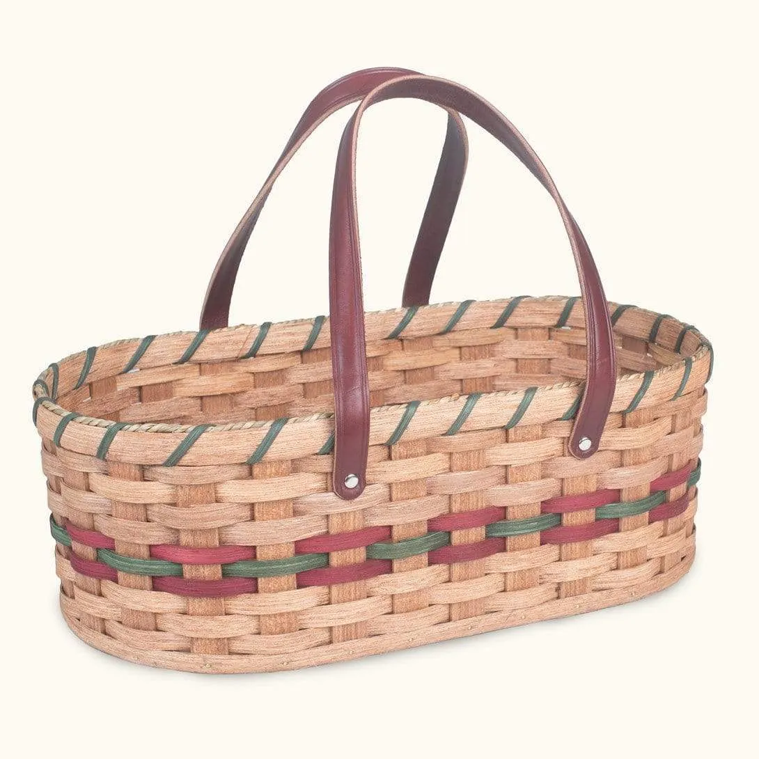 Vintage Yarn Caddy | Amish Wicker Knitting & Crochet Organizer Basket