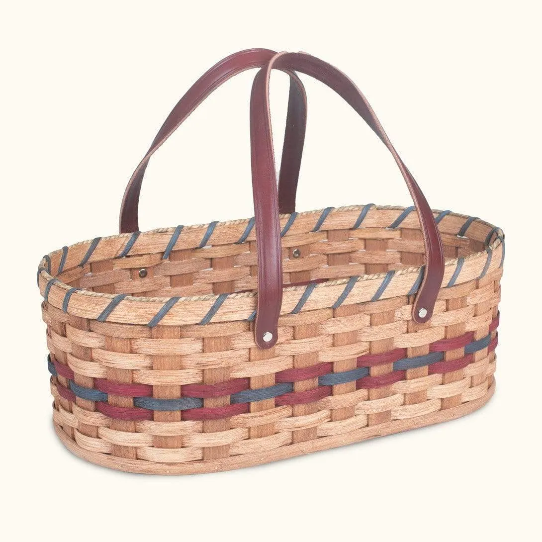 Vintage Yarn Caddy | Amish Wicker Knitting & Crochet Organizer Basket