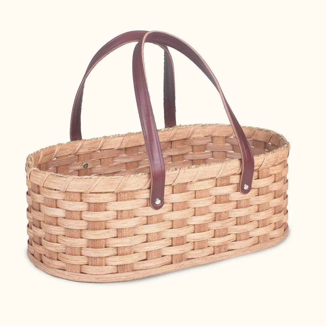 Vintage Yarn Caddy | Amish Wicker Knitting & Crochet Organizer Basket