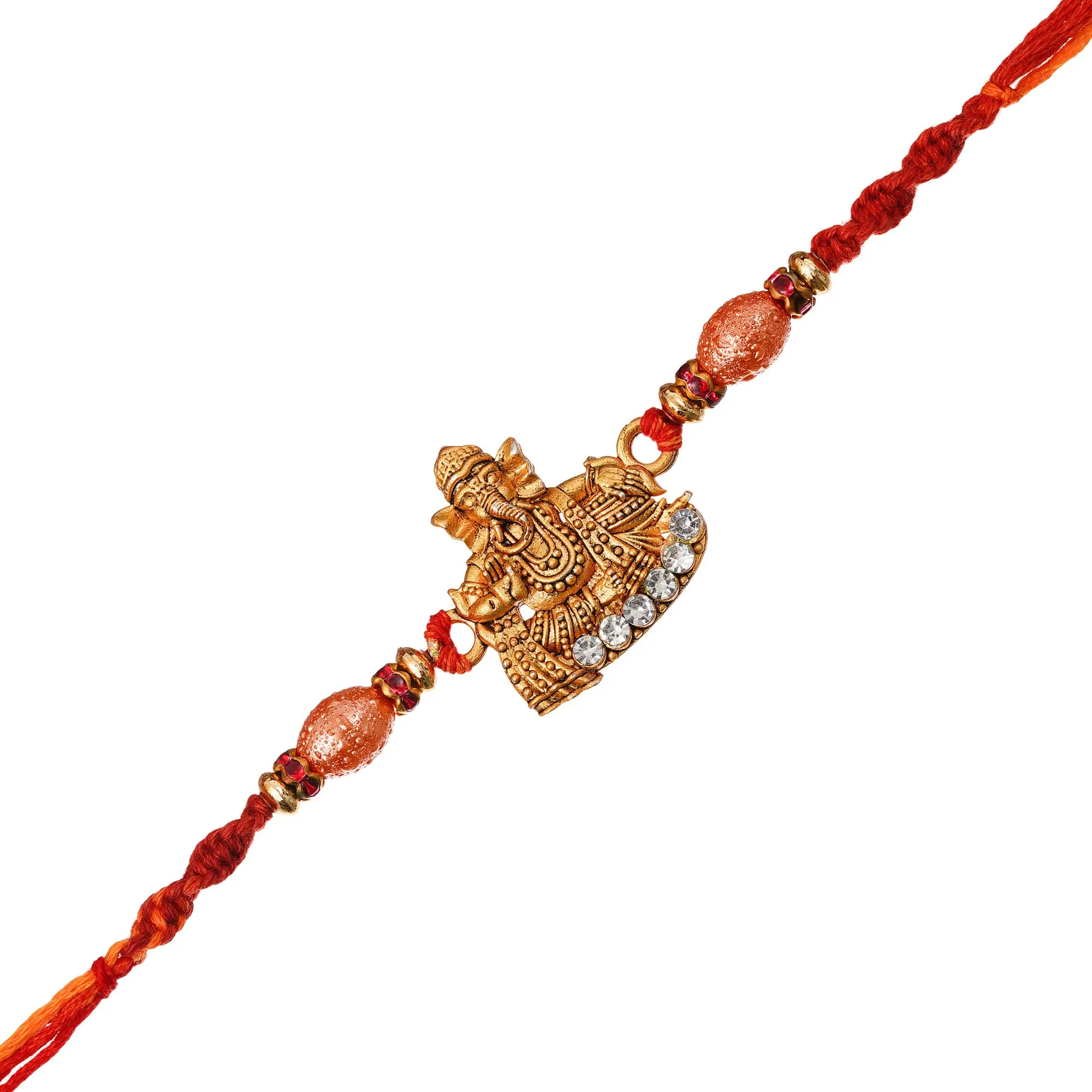 Webelkart Pack of 1Rakhi for Brother and Bhabhi with Ganesha Idol Statue for Home and Car Dashboard- Rakhi Gift Combos