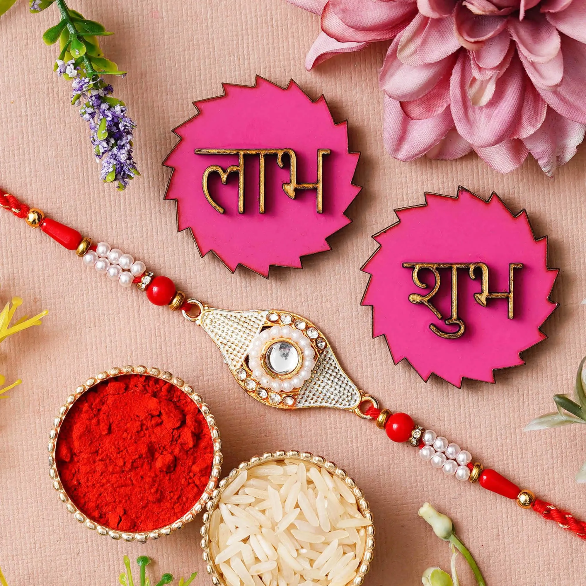 Webelkart Rakhi For Brother With Shubh Labh Sticker |Rakhi For Brother Bhabhi | Lumba Rakhi for Bhabhi |Rakhi For Brother and Sister Kids Rakhi Gift Rakhee