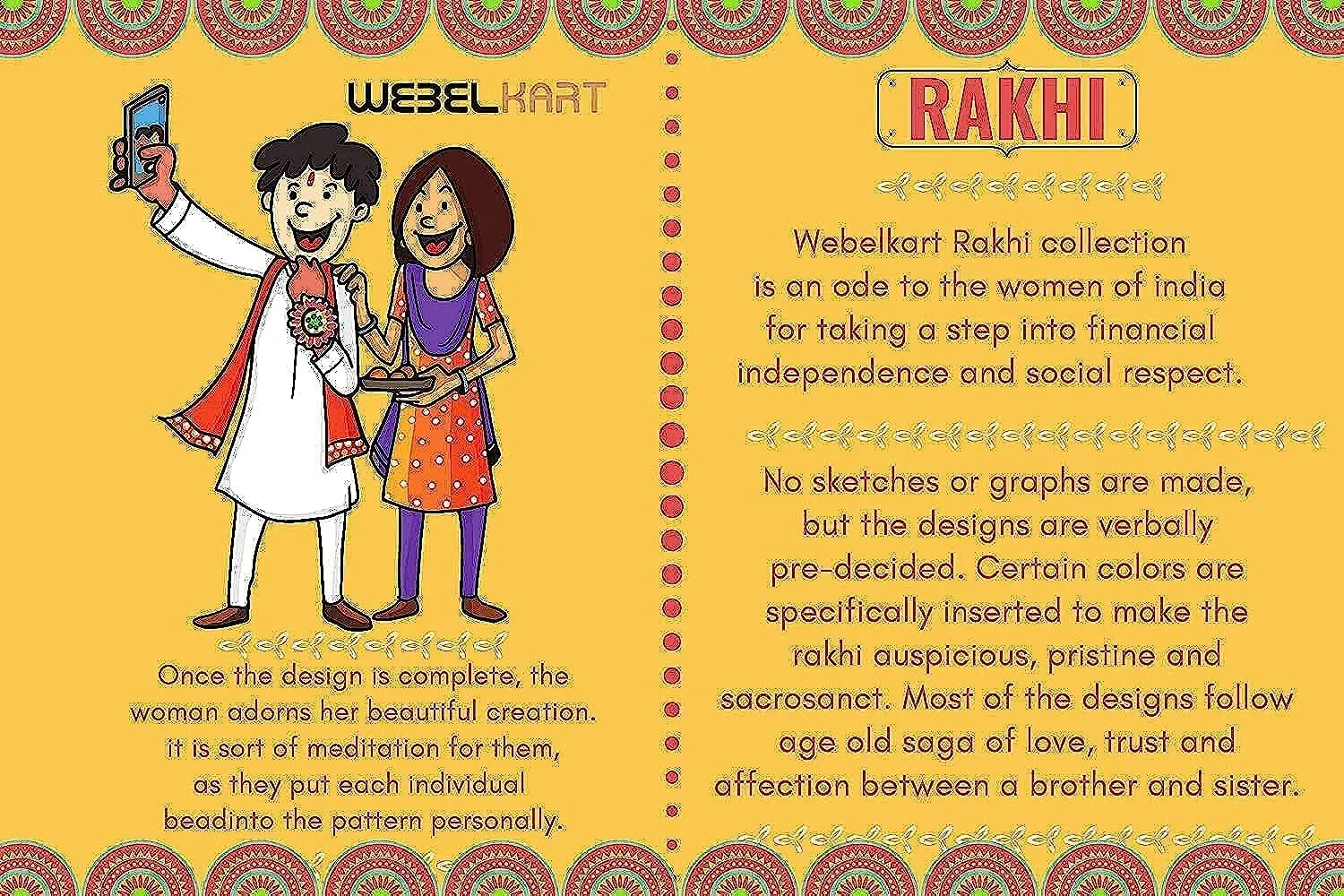 Webelkart Rakhi For Brother With Shubh Labh Sticker |Rakhi For Brother Bhabhi | Lumba Rakhi for Bhabhi |Rakhi For Brother and Sister Kids Rakhi Gift Rakhee