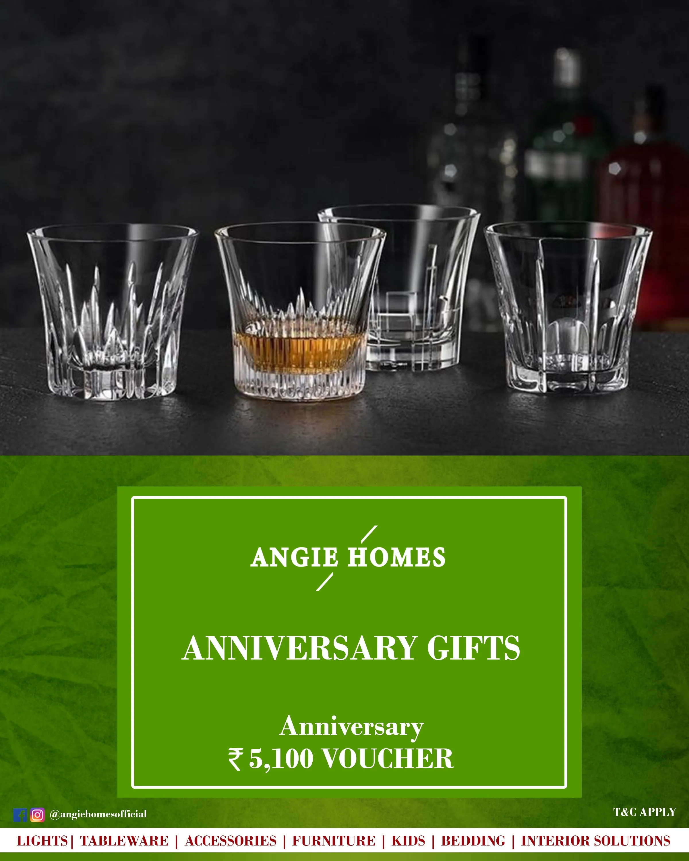 Whiskey Glasses Set for Anniversary Gift Card Voucher - Angie Homes